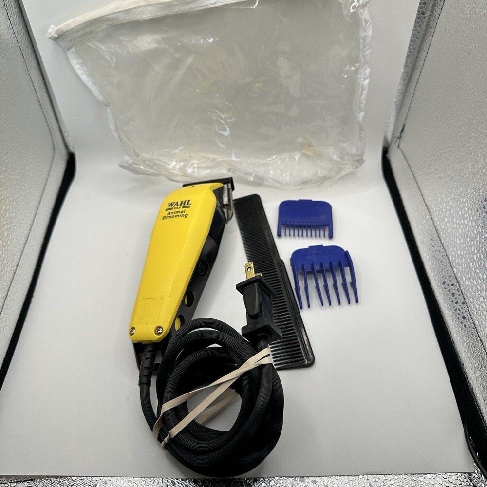 Wahl‎ Animal Grooming Clippers Works & Attachments Comb Yellow Electric Corded